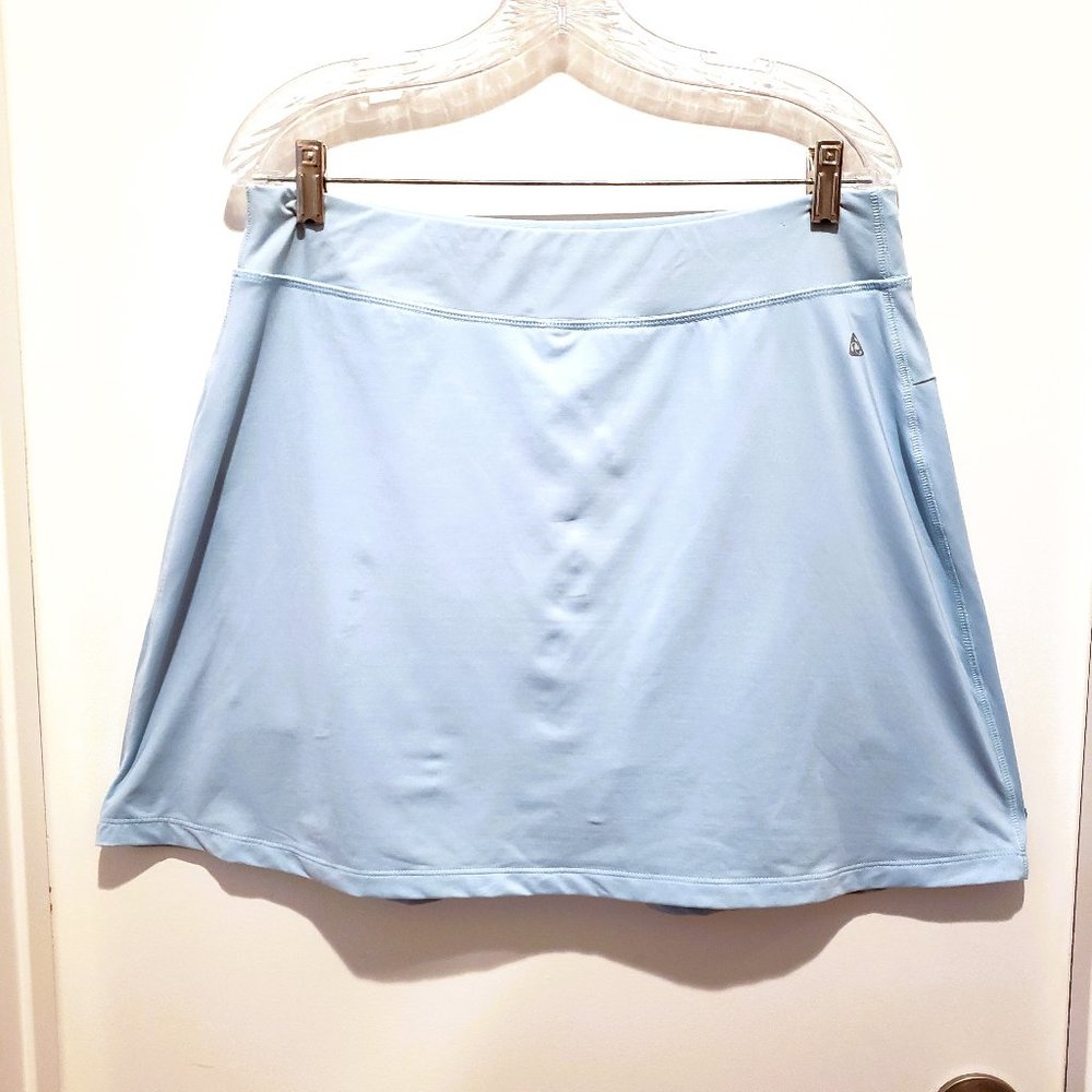 Jockey Person to Person Blue Skort Mary Nylon Pocket Skirt on Shorts Size Small